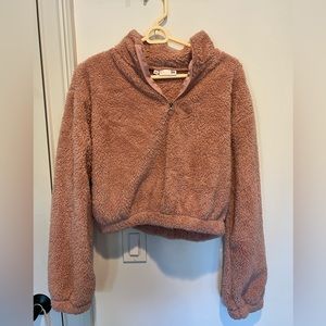 Fuzzy pink pullover